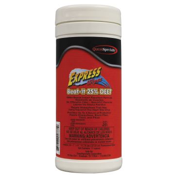 Express Wipes Beat-It 25% Deet Insect Repellent
